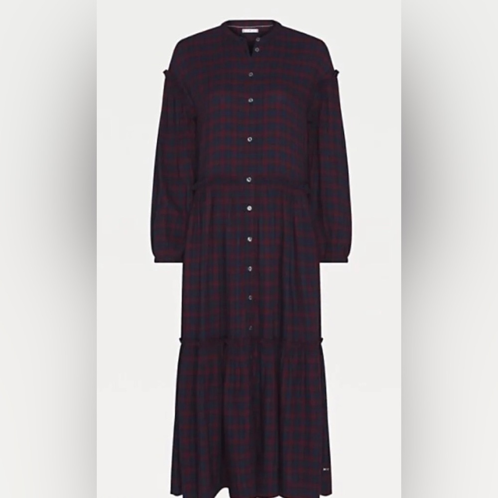 Tommy Hilfiger played maxi dress, blue red XS 0